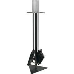 KAMINO FLAM Fireplace Tools 337200 for Indoor and Outdoor Use, Fireplace Set with Beautiful Steel Handles, Fireplace Accessories Including Broom, Shovel and Poker, the Colour of the Fireplace