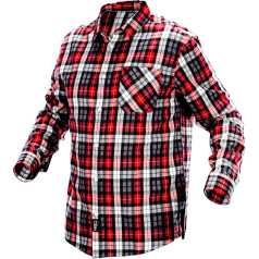 NEO Red, black and white checkered flannel shirt, size M