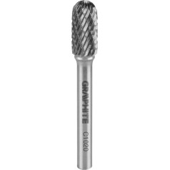 Graphite HM metal cutter, type C (rounded cylindrical), 10 x 20 mm, shank 6 x 45 mm