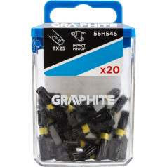 Graphite TX25 x 25 mm impact bits, 20 pcs.
