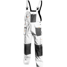 NEO Work trousers with suspenders, white, HD, size M/50