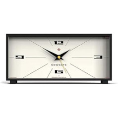 NEWGATE Thunderbird Mantel Clock with Silent Sweep - No Ticking - Modern Mid-Century Mantel Clock with Cream Dial and Matte Black Silicone Case (White)