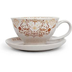 Harry Potter Grim Ceramic Tea Cup and Saucer Official Wizarding World Collectible Hogwarts Theme Magic Tea Party Gift Set Placemat for 1 Person