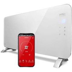gridinlux. Homely WiFi Warm 2000 W Electric Radiator, Glass Convector, Heating Thermostat, WiFi, App, Silent, Suitable for Bathroom
