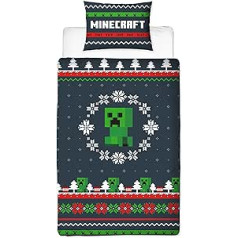 Minecraft Polycotton Duvet Cover Set, Multi-Colour, Single