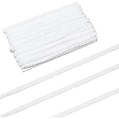 NBEADS 25 m Tiny Pom Pom Trim Ball Fringes, 13 mm Wide White Pom Border Ball Trim Ribbon Lace Fabric Edge Pom Ball for Crafts Sewing Party Wedding Decoration