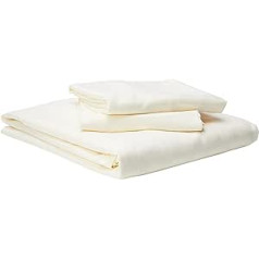 DREAMSCENE h bschen Satin Striped Bed Linen Set, Cream, Double