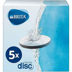 BRITA MicroDisc Water Filter, Pack of 5, Filter for All BRITA Drinking Bottles and Carafes to Reduce Chlorine, Microparticles and Other Taste-Disturbing Substances in Tap Water