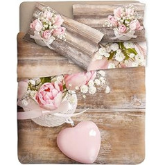 Ipersan Anniversario Photographic Print Organic Cotton Duvet Cover Set, Brown/Pink