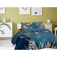 CALITEX Selva 3-Piece Bedding Set 240 x 220 cm 100% Cotton Blue 240 x 220 cm