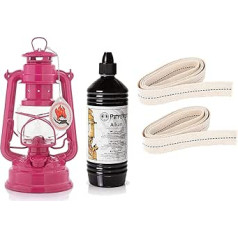Feuerhand Baby Special 276 Storm Lantern Starter Set with 1 Litre Alkane and 2 Replacement Wicks (Telemangenta)