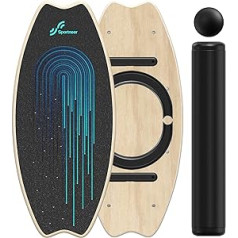Balance Board Holz, Sportneer Indoorboard Skateboard, Indoor Surfboard Trickboard und Gleichgewichtsboard für Kinder und Erwachsene