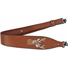 TOURBON Vintage Adjustable Leather Rifle Sling Strap Brown Shooting Hunting Gun Accessories