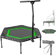 SportPlus+ Unisex – Adult Trampoline SP-T-111F-R Fitness, Green, approx. 111 x 124 x 90-115 cm (L x W x H)