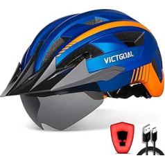 VICTGOAL Bicycle Helmet MTB Helmet with Removable Magnetic Safety Goggles Visor, Breathable with 21 Ventilation Channels, Cycling Helmet, Adjustable Bicycle Helmets