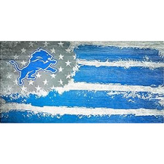 NFL Detroit Lions Unisex Detroit Lions Flag Sign Team Colour 6 x 12 cm