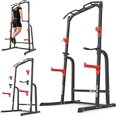 Hop-Sport Power Cage HS-1014K - Multifunctional Power Tower with Squat Rack, Squat Stand, Dip Station and Pull-Up Bar