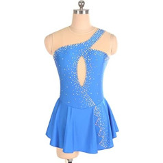 YDHTIZ Damen Professionelle Eiskunstlauf Wettbewerb Kleider Kid Mädchen Ärmellos Strass Gymnastik Ballerina Outfits Wettbewerb Training Athletic Weiblich