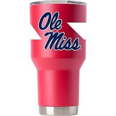 Gametime Sidekicks Ole Miss 850 ml roter Becher – offizielles Lizenzprodukt, 18/8 Edelstahl, doppelwandig, vakuumisoliert, UV-LED-gedruckte Logos, schweißfrei, bleibt heiß/kalt – 360 Grad Wrap