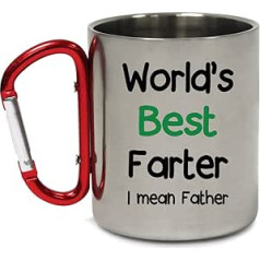 Worlds Best Farter I Mean Father Dad Carabiner Mug for Birthday Camping Birthday Birthday Fathers Day 300ml