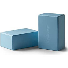 Hydrow Yoga Blocks - Supportive and Lightweight EVA Foam for Yoga, Pilates, Meditation, 9 x 6 x 4 inches, Blue