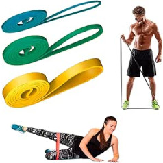 Set of 3 training bands, elastic resistance bands for fitness, crossfit training for men and women, 5-15-25 kg