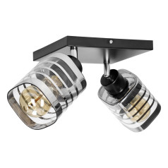 SIENA 2P E27, wall and ceiling fixture, max. 2x60W, black, square base