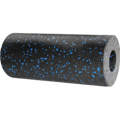Massage roller, smooth foam roller 14x33cm, black and blue, EPP material, REBEL ACTIVE