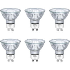 BXXKXMC GU10 50 W, GU10 Halogenlampen, Spot, AC 230 V, 50 W, GU10 Halogen, 2 Pins, 35 °, Abstrahlwinkel 2700 K, dimmbar, Warmweiß, 6 Stück