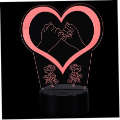 OSALADI Desk Lamp Touch Control Night at the Bed Illusion Night Lamp LED Light in Heart Shape Night Light with Holder Night Light on Bed 3D Lamp Roses Child Acrylic Plate Eye Light