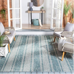 Safavieh Courtyard Collection CY8736-36312 Indoor and Outdoor Rug 61 x 91 cm 9' x 12' Light Grey/Teal