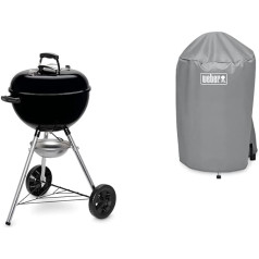 Weber 13101004 Original Kettle E-4710 Charcoal Grill, 47 cm, Black & Available 7175 18 Inch Charcoal Kettle Grill Cover, Black, 15.9 x 22.7 x 3.8 cm