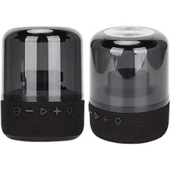 Goshyda Portable Bluetooth Speaker, Colourful Glass Stereo Sound, Wireless 1200mAh Speaker, USB Power Supply with 3 Light Modes, for Home, Outdoor, Travel