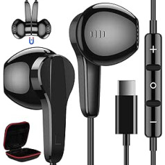 USB C Headphones for Samsung Galaxy A54 A34 S24 S23 Ultra S22 S20 FE A53 A33 iPhone 15 Pro Max Pixel 8 7a 7 Pro 6a, Magnetic USB C Headset with Microphone In-Ear Headphones with Cable Earphones for