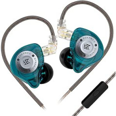 LINSOUL KZ EDX Pro X In-Ear Headphones, Single Dynamic Driver HiFi In-Ear Monitor with Ergonomic Shape, Wired Gaming Headphones (With Microphone, Turquoise)