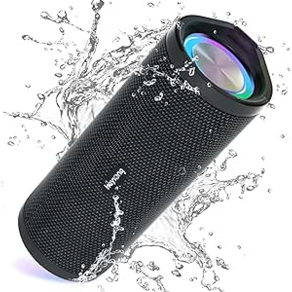 HEYSONG Bluetooth Speaker with Light, Music Box, Portable Bluetooth Box with IPX7 Waterproof, 360° Stereo Sound, Rich Bass, 40h Battery, Wireless Speaker with TF for Home, Outdoor, Garden