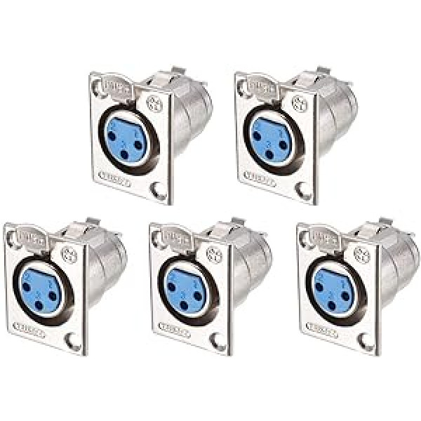 Sourcing Map YL-3075 5pcs 3 Pin XLR Female Microphone Connector Adapter Converter Audio Speaker Silver
