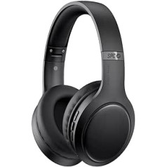 SPC Heron Studio Bluetooth Headphones Over-Ear with 30 Hours Battery Life, Two Simultaneous Connections, Built-in Microphone, Aux-In Input and Foldable, Colour: Black