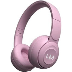 Louise & Mann 2 Bluetooth Headphones Over-Ear Wireless Headphones Hi-Fi Stereo Headphones with Microphone Foldable Headset Soft Ear Pads for iPhone/Android/PC/Laptop/TV (Pink)