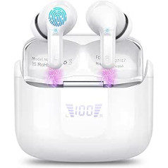 Bluetooth Headphones, Wireless Bluetooth 5.3 In-Ear Headphones with 4 Microphones, 2024 Wireless Headphones ENC Noise Cancelling Earbuds with USB-C, 40H Deep Bass, IPX7 Waterproof Earphones