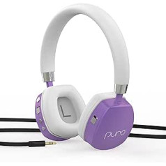 Puro Sound Labs PuroQuiet Plus Volume-Limited On-Ear Active Noise Cancelling Bluetooth Headphones - Lightweight Headphones for Children with Built-in Microphone - Safe Sound (Purple)