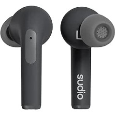 Sudio N2 Pro True Wireless Bluetooth In-Ear Earphones with ANC - Multipoint Connection, IPX4 Water-Repellent, USB-C and Wireless Charging, Microphone, 30h Playtime with Charging Case (Black)