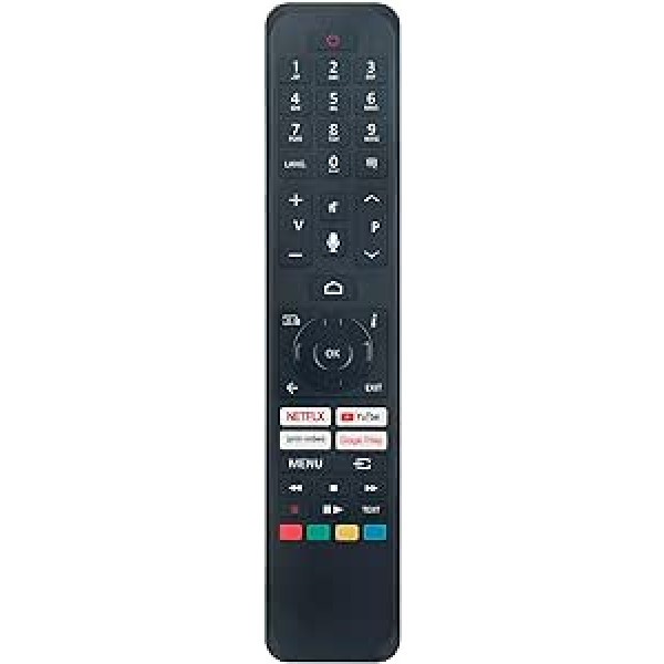 Replacement Voice Remote Control RC45160 Suitable for TELEFUNKEN Panasonic JVC Toshiba TV D40F550X2CW LS480 30115444 32WA3B63DA 42LA2063DAX 43LA3B63DA 49UA3A63DB 49UA3A63DG CT- 8562 CT-8555 23794690