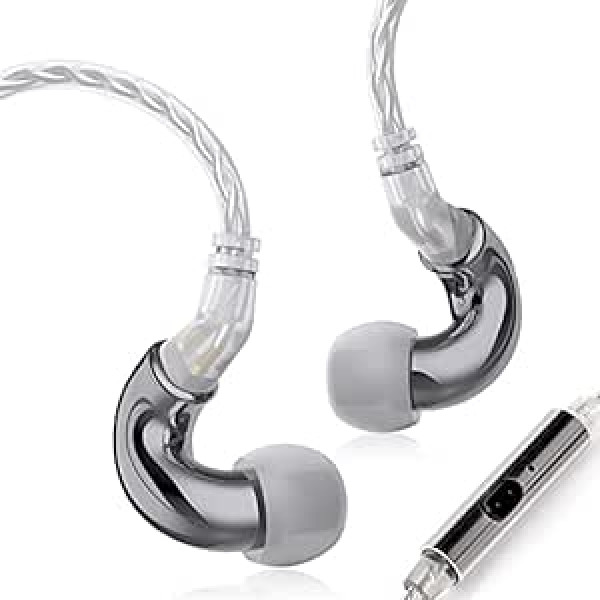 BLON BL-mini In-Ear Headphones HiFi In-Ear Earbuds 6mm Dynamic Driver with 0.78mm 2 Pin Cable Detachable Cable (with Mic Gun)