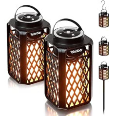 blonbar LED-Flammenlautsprecher, Outdoor Bluetooth-Lautsprecher mit Flammenlicht, wasserdichte Kabellose Lautsprecher, tragbarer Stereolautsprecher für Wohnkultur, Terrasse, Garten