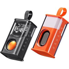 JAMELO Wireless Bluetooth Speaker, Portable Bluetooth Speaker with RGB Light, Supports TWS Connection, TF Card, Transparent, for Home, Party, Travel (Black and Orange)