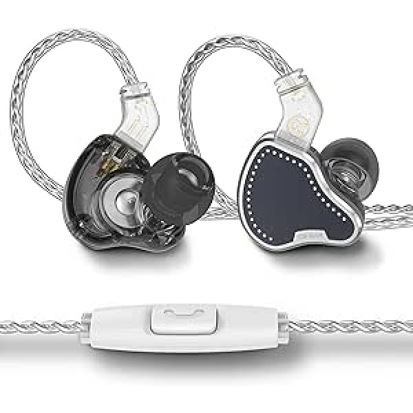 Yinyoo KBEAR Pecker Tangled In Ear Earphones, KBEAR Noise Isolating Earphones, Deep Bass, 3.5mm Jack with All-in-One Control Button (Black, with Microphone)