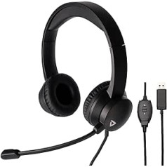 Thronmax THX-20 USB Headset with Headband Microphone (THX20) with Padded Headphones and Integrated Remote Control for Comfortable HQ Communication for Online Courses / Video Games / Chat / etc.