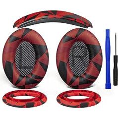 SOULWIT Replacement Ear Pads + Headband Headband Headband + Silicone Ear Pads Protective Cover Covers, Replacement Accessory Kit for Bose QuietComfort 35 QC35, QC35 ii Over-Ear Headphones