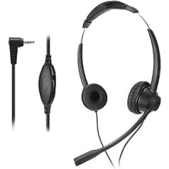 Goshyda Phone Headset with Microphone Noise Cancellation, Wired Binaural Headsets with 2.5mm Plug and Volume Control, Wired Headphones with Microphone for Call Center, Business